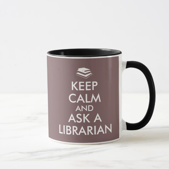 Librarian Gifts Keep Calm Ask a Librarian Custom Mug (Right)