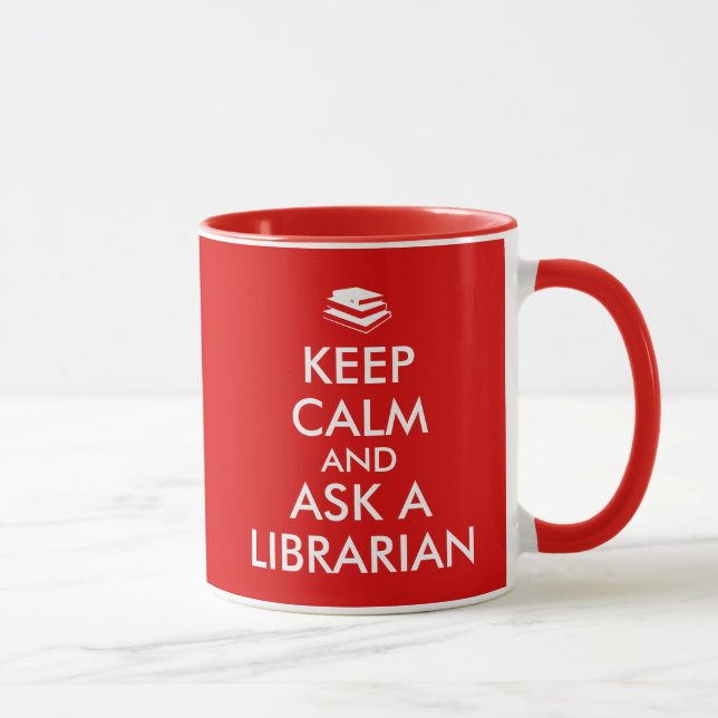 Librarian Gifts Keep Calm Ask a Librarian Custom Mug (Right)