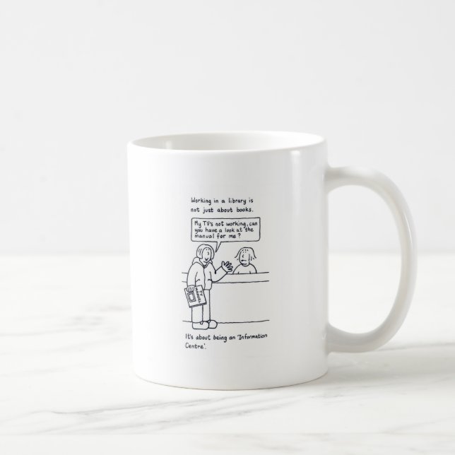 Librarian Humor Female Customer Coffee Mug (Right)