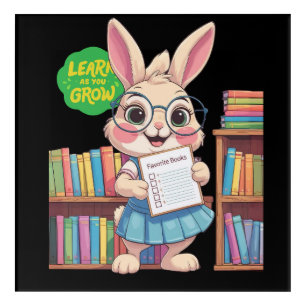 🐰📚 Librarian-in-Training Star – Rabbit Edition Acrylic Print