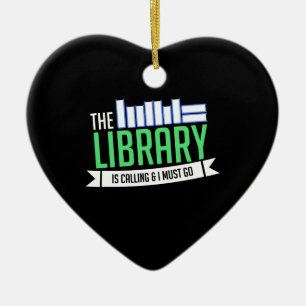 Librarian Library Books Gift Ceramic Ornament