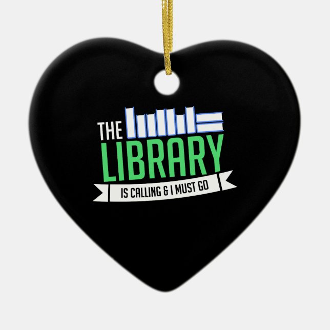 Librarian Library Books Gift Ceramic Ornament (Front)