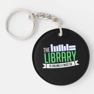 Librarian Library Books Gift Keychain