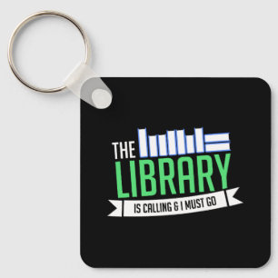 Librarian Library Books Gift Keychain