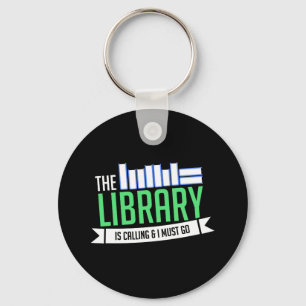 Librarian Library Books Gift Keychain