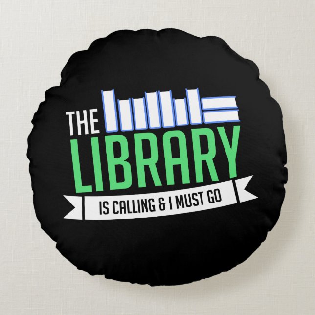 Librarian Library Books Gift Round Pillow (Front)