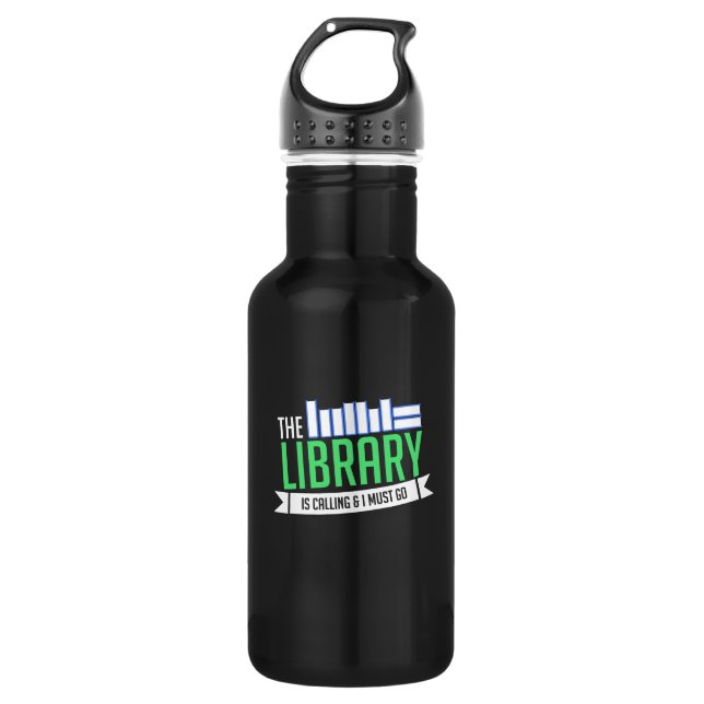 Librarian Library Books Gift Stainless Steel Water Bottle (Front)