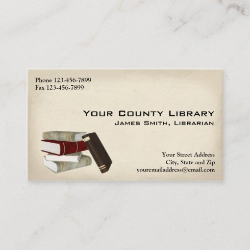 Librarian Library Business Card | Zazzle