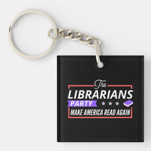 librarian, library, reading, read, books, readers, keychain (Front)