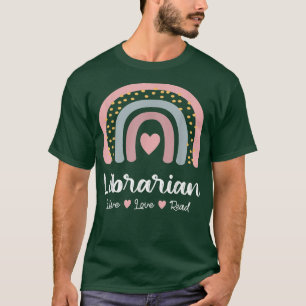 Librarian Library Squad Book Lover Rainbow Cute Li T-Shirt