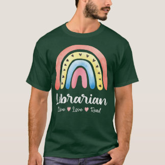 Librarian Library Squad Book Lover Rainbow Cute Li T-Shirt