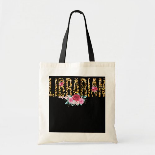 Librarian Life Flower Leopard Print Cute Tote Bag