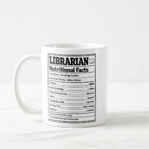 Librarian Nutritional Facts Funny Book Lover Coffee Mug