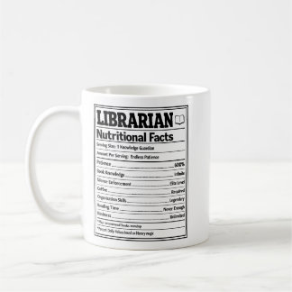 Librarian Nutritional Facts Funny Book Lover Coffee Mug
