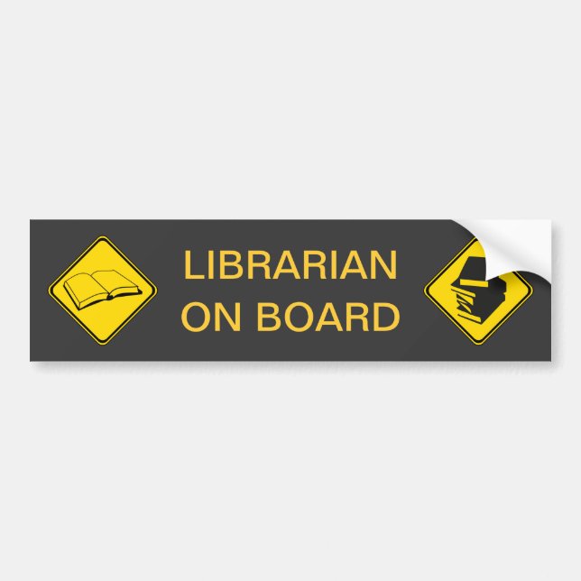 Librarian On Board Bumper Sticker (Front)