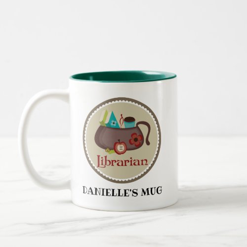 Librarian Personalized Gift Two_Tone Coffee Mug