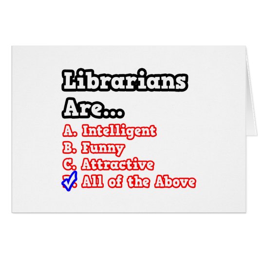 Librarian Quiz...Joke Cards (Front Horizontal)