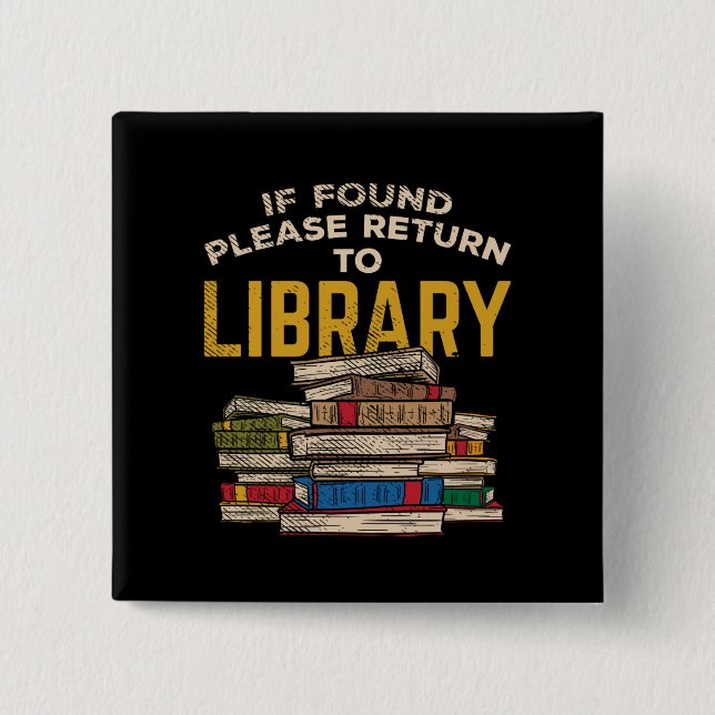 Librarian Reading Gift Button (Front)