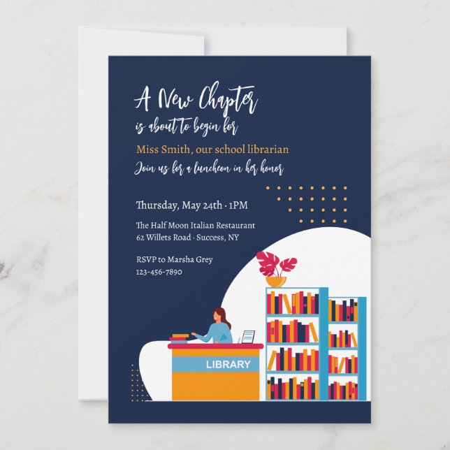 Librarian Retirement Party Invitation (Front)