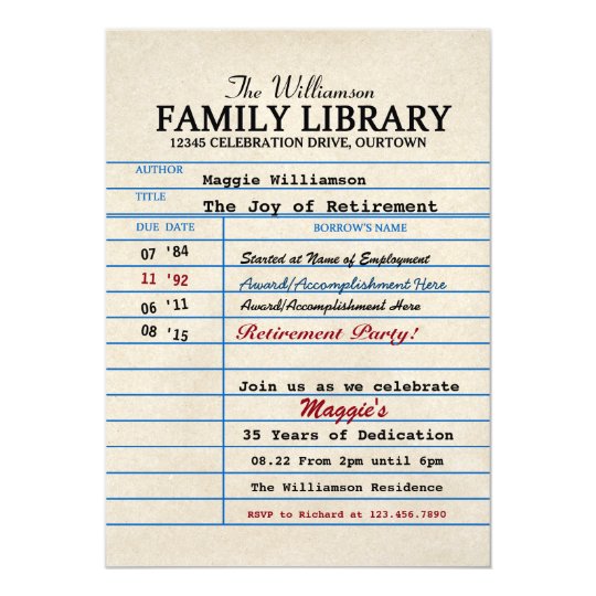 librarian retirement party invitations zazzle com