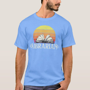 Librarian Retro School Library Cataloger Book Coll T-Shirt