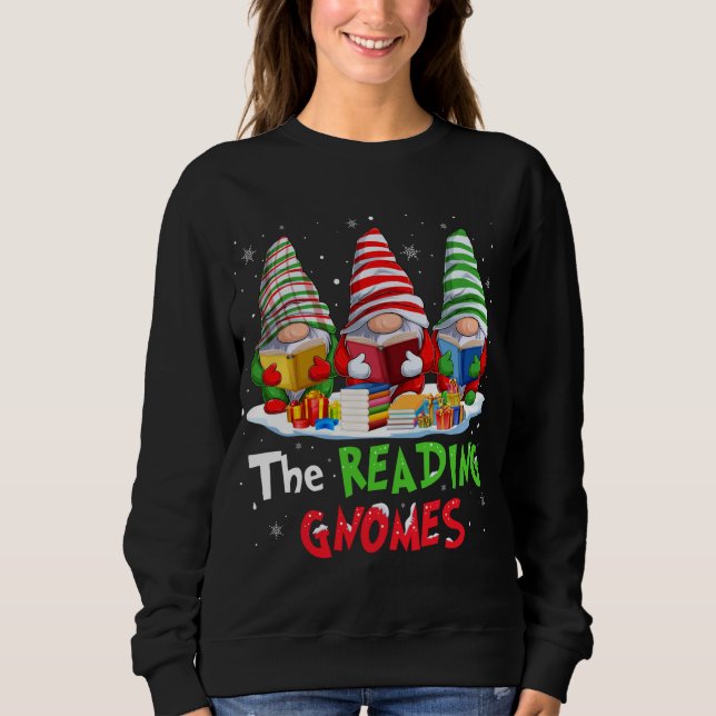 Librarian The Reading Gnomes Christmas Funny For B Sweatshirt (Front)