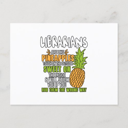 Librarians Are Like Pineapples Announcement Postcard