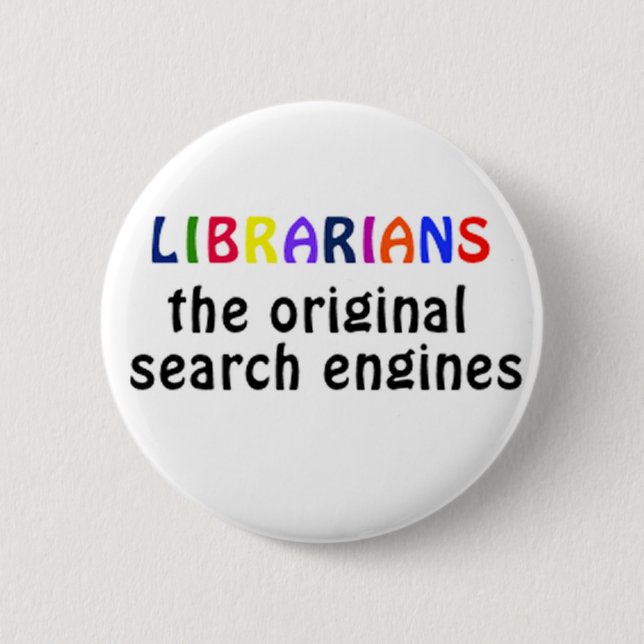 Librarians badge pinback button (Front)