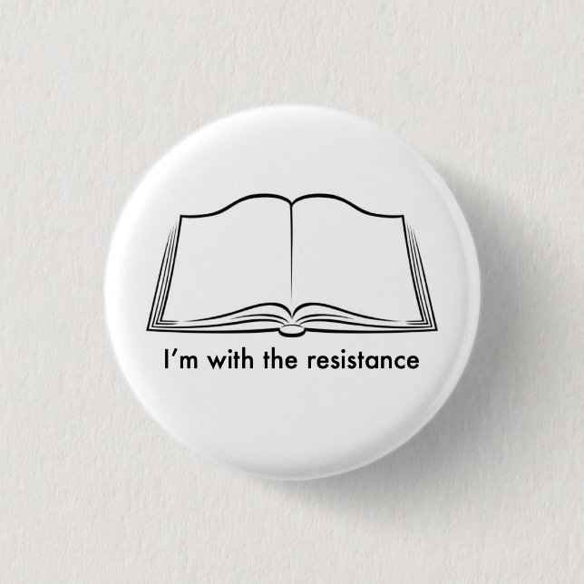 Librarians lead the resistance pinback button (Front)