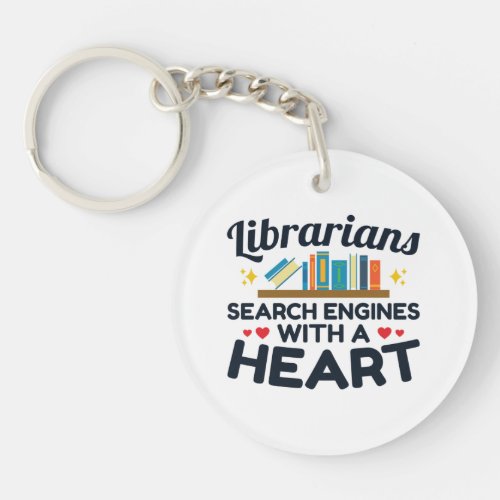 Librarians Search Engines With a Heart Keychain