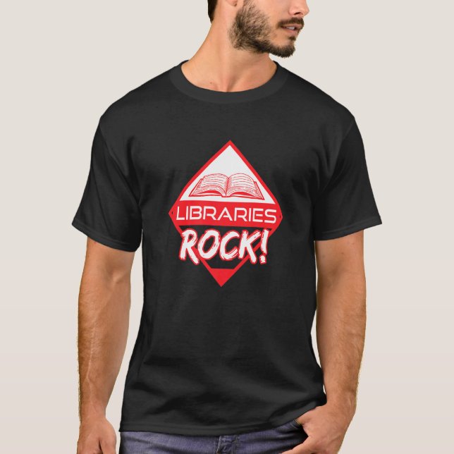 Libraries Rock Summer Reading Book T-Shirt (Front)
