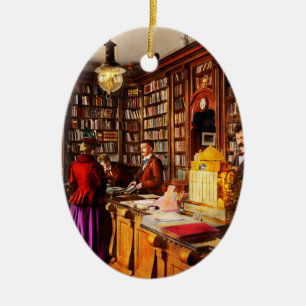 Library - A novel idea 1895 Ceramic Ornament