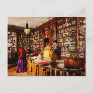 Library - A novel idea 1895 Postcard