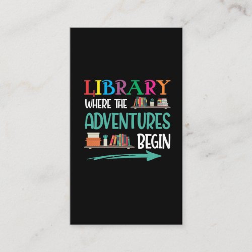 Library Adventure Librarian Book Reader Bookworm Business Card