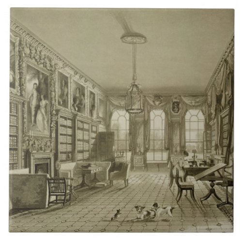 Library as Sitting Room Cassiobury Park c1815 Ceramic Tile