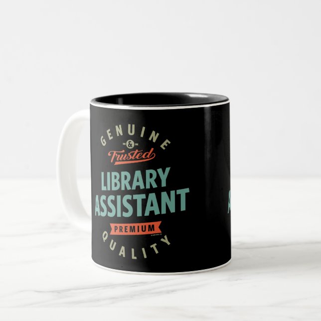 Library Assistant Two-Tone Coffee Mug (Front Left)