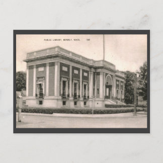 Library, Beverly, MA Vintage Postcard