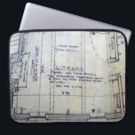 Library Blueprint Laptop Sleeve<br><div class="desc">Let your designing spirit show.  Library blueprint laptop case.  Great for architects or anyone who like something very unique.</div>