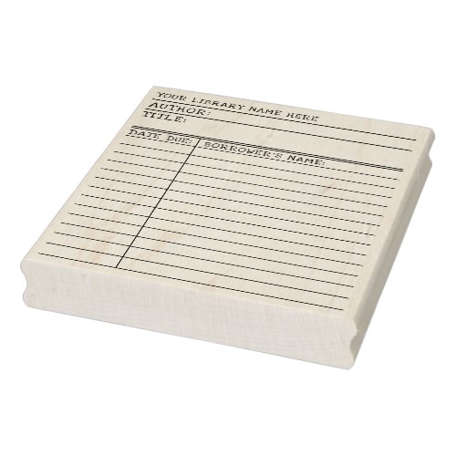 LIBRARY BOOK BORROW RETURN CARD RUBBER STAMP