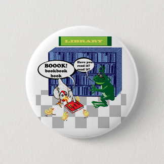 LIBRARY BOOK CHOOK JOKE PINBACK BUTTON