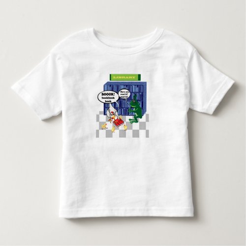 Library book chook joke toddler t_shirt