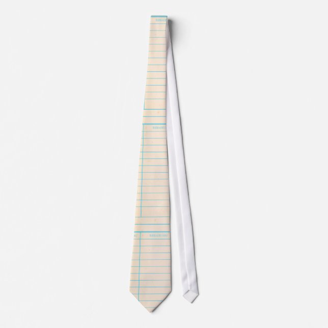Library Book Date Due Card Neck Tie (Front)