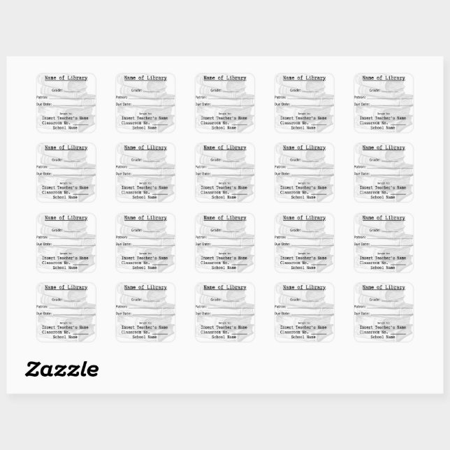 Library Book Due Date Stickers for Teacher (Sheet)