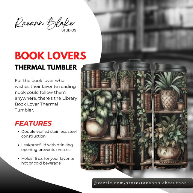 Library Book Lover Thermal Tumbler (Creator Uploaded)