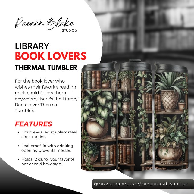 Library Book Lover Thermal Tumbler (Creator Uploaded)