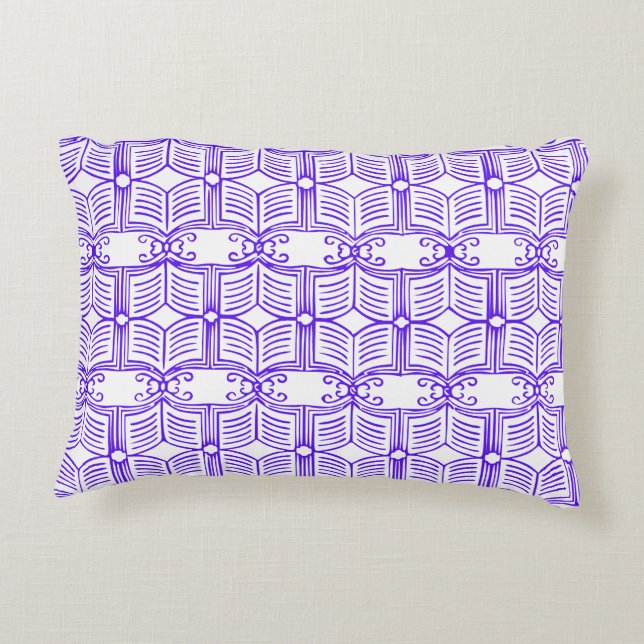 Library Book Pattern  Accent Pillow (Back)