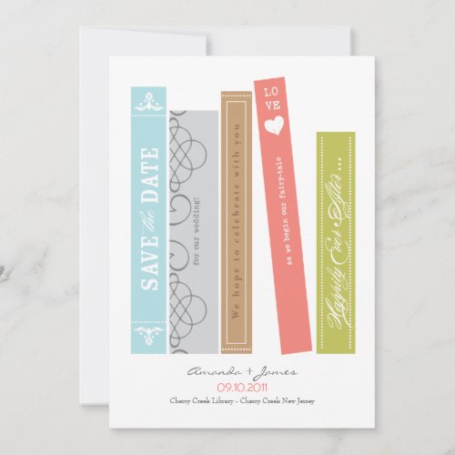 Library Book Save the Date