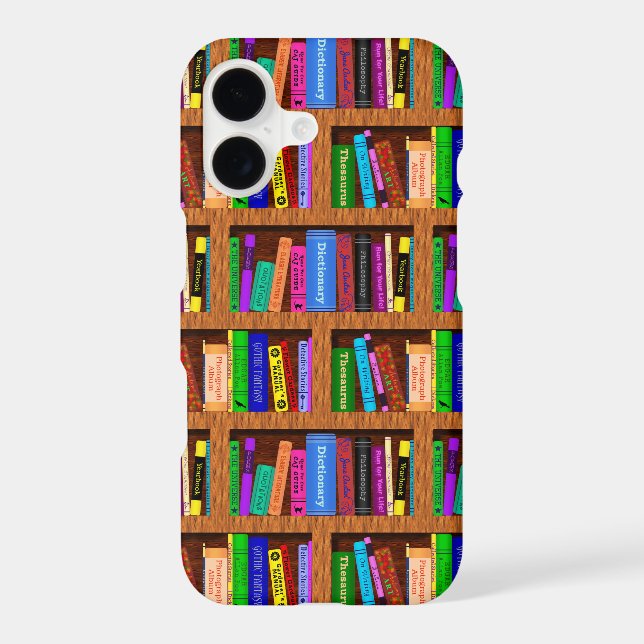 Library Book Shelf Pattern for Readers Iphone Case (Back)