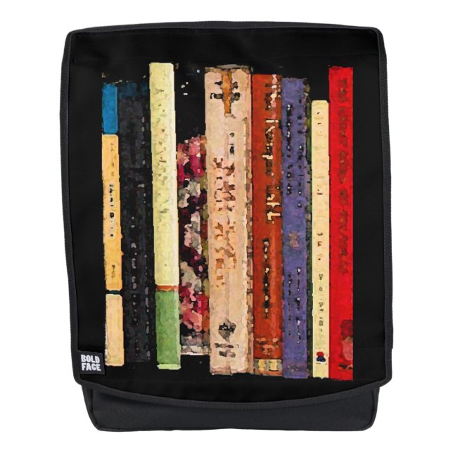Library Book Shelves Abstract Boldface Backpack (Front)