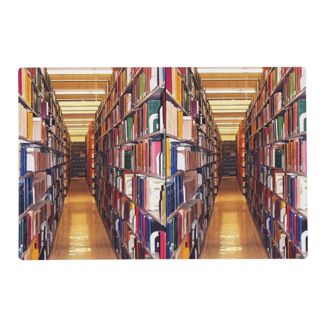 Library Book Shelves Abstract Laminated Placemat (Front)